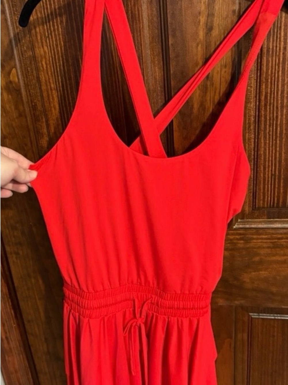 TCEC Red Girls Cross-Back One-Piece Romper